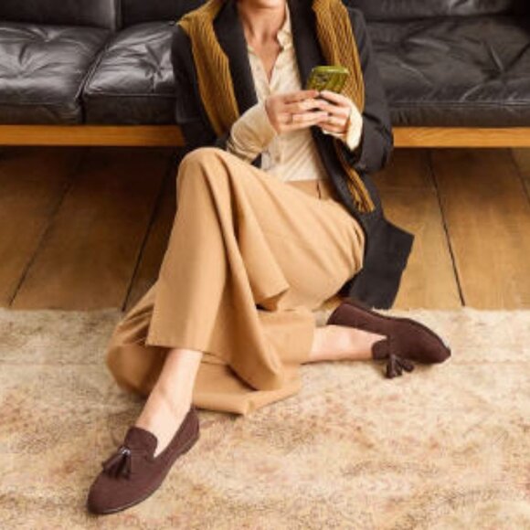 New Franco Sarto Hadden Cocco Suede Leather Tassel Loafer Size 11 - Picture 9 of 10